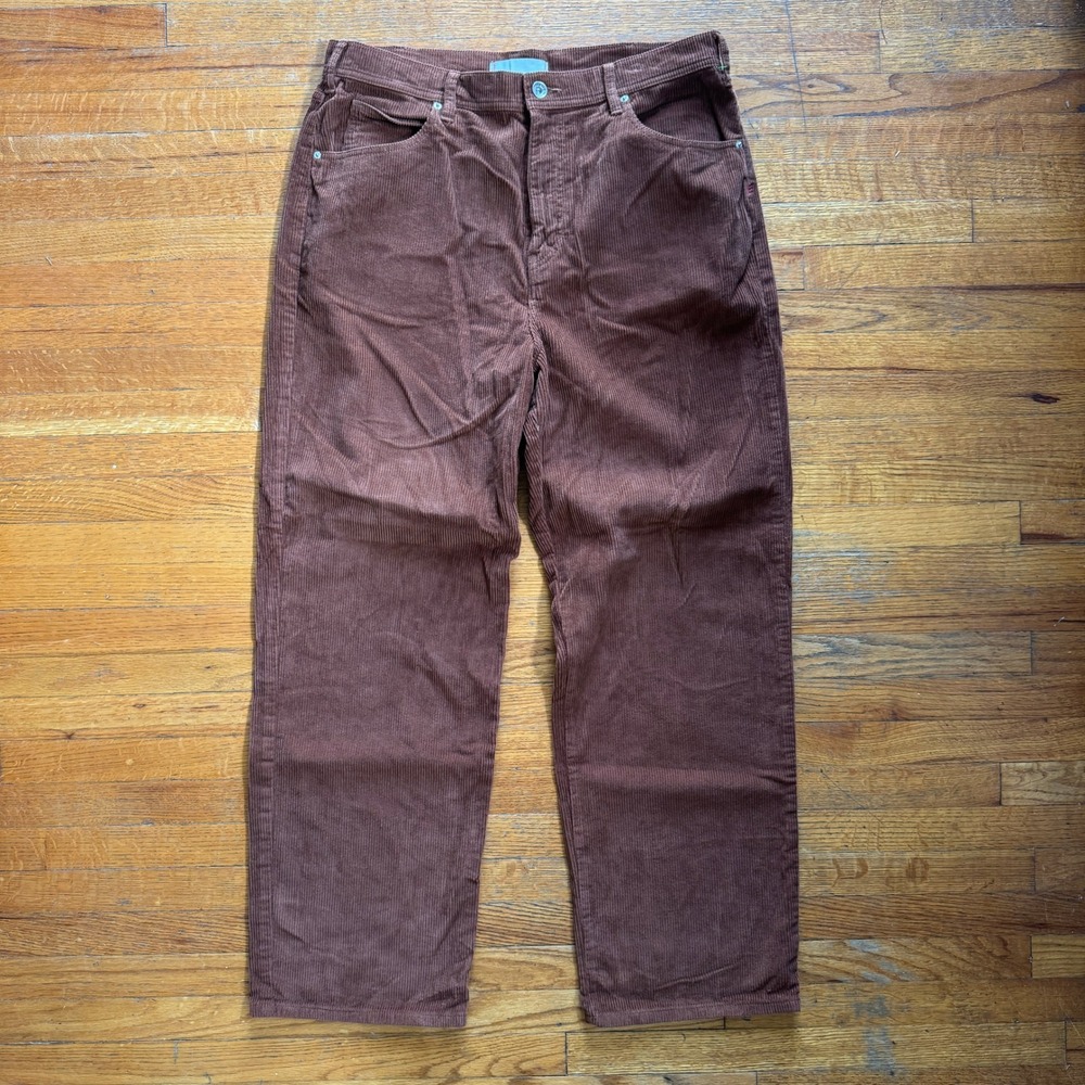 BDG Urban Outfitters Mens Brown Corduroy‎ Wide Leg Relaxed Pants Size 36x30